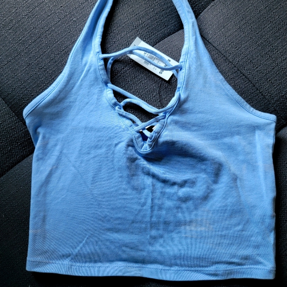 Blue crop top from express small blue